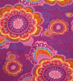 Jersey Blumen in Pink Violett Orange Detail