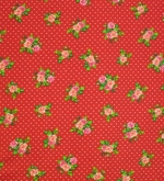 Jersey Rosen auf Rot Detail