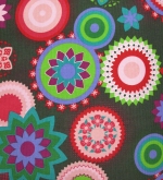 Feincord Mandalas auf Olive Detail