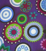 Feincord Mandalas auf Violett Detail